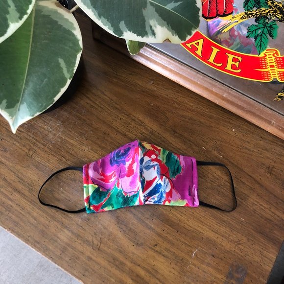Lizard Queenz Accessories - Floral Print Reversible Handmade Soft Face Mask